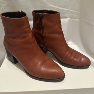Sam Edelman Brown Ankle Booties with Block Heel